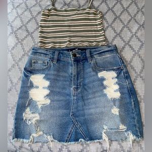 Crop tank and Jean skirt!